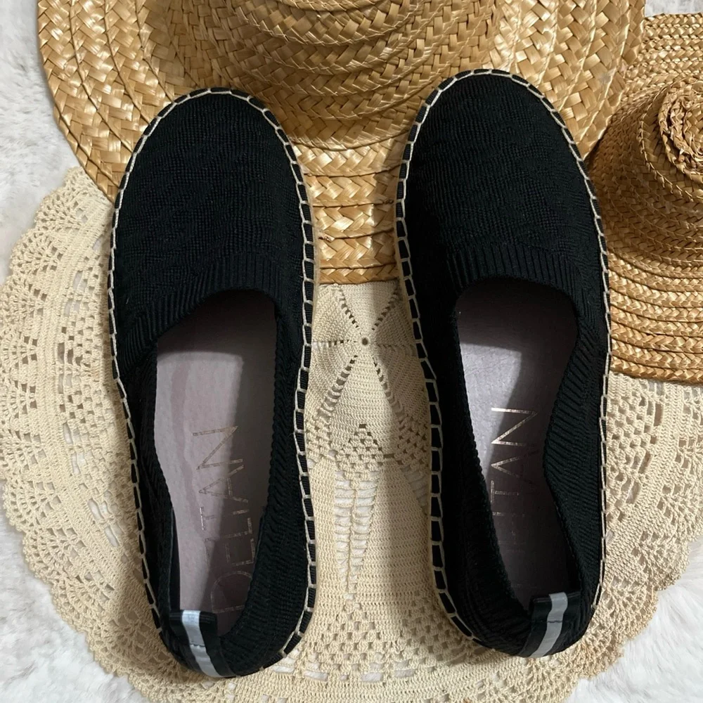 Black‎ Stretch Espadrille Flats